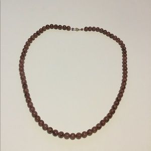 Vintage Safilo Group Rose Marble Necklace 31”